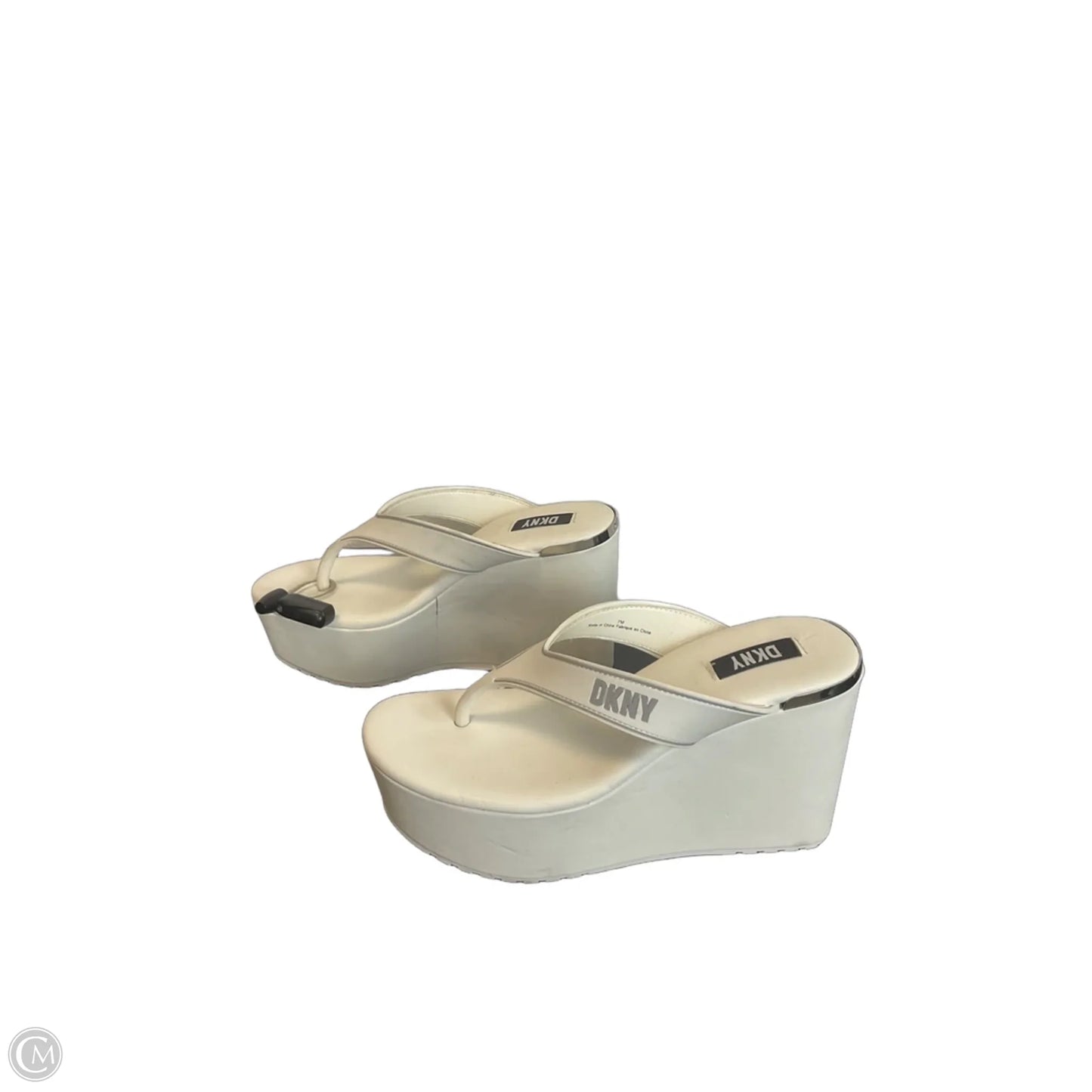 Sandals Heels Platform By Dkny In White, Size: 7