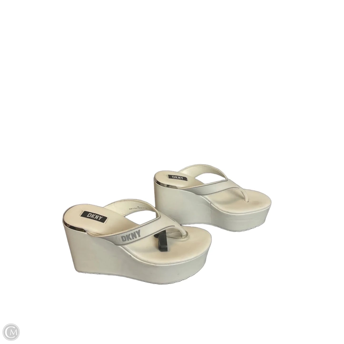 Sandals Heels Platform By Dkny In White, Size: 7
