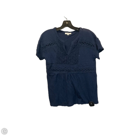 Top Short Sleeve By Skies Are Blue In Navy, Size: S