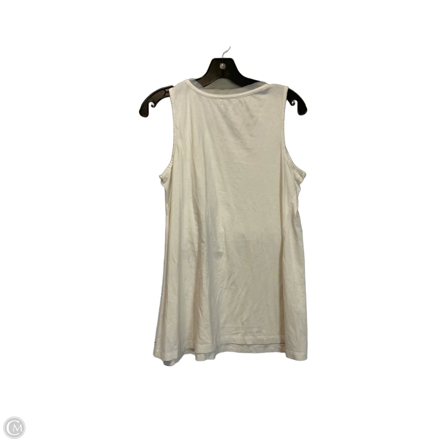 Top Sleeveless By Logo In Cream, Size: M