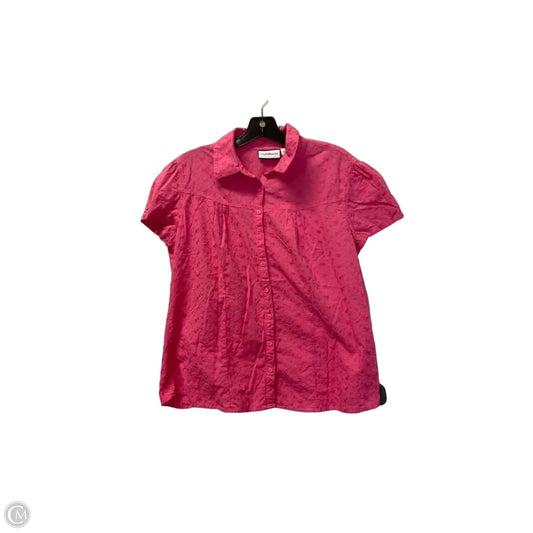Top Short Sleeve By Croft And Barrow In Pink, Size: L