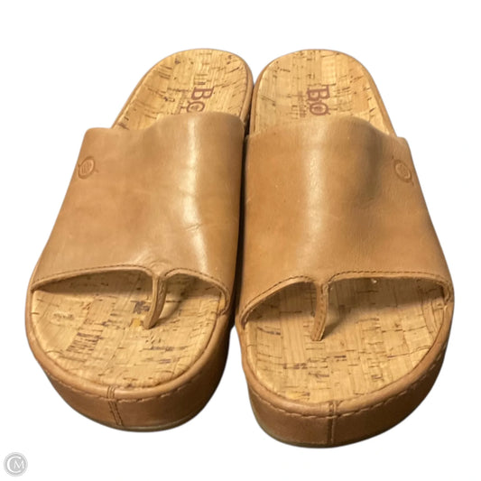 Sandals Heels Platform By Born In Brown, Size: 7