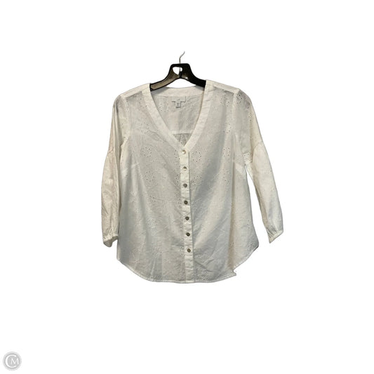 Top 3/4 Sleeve By J. Jill In White, Size: Xs