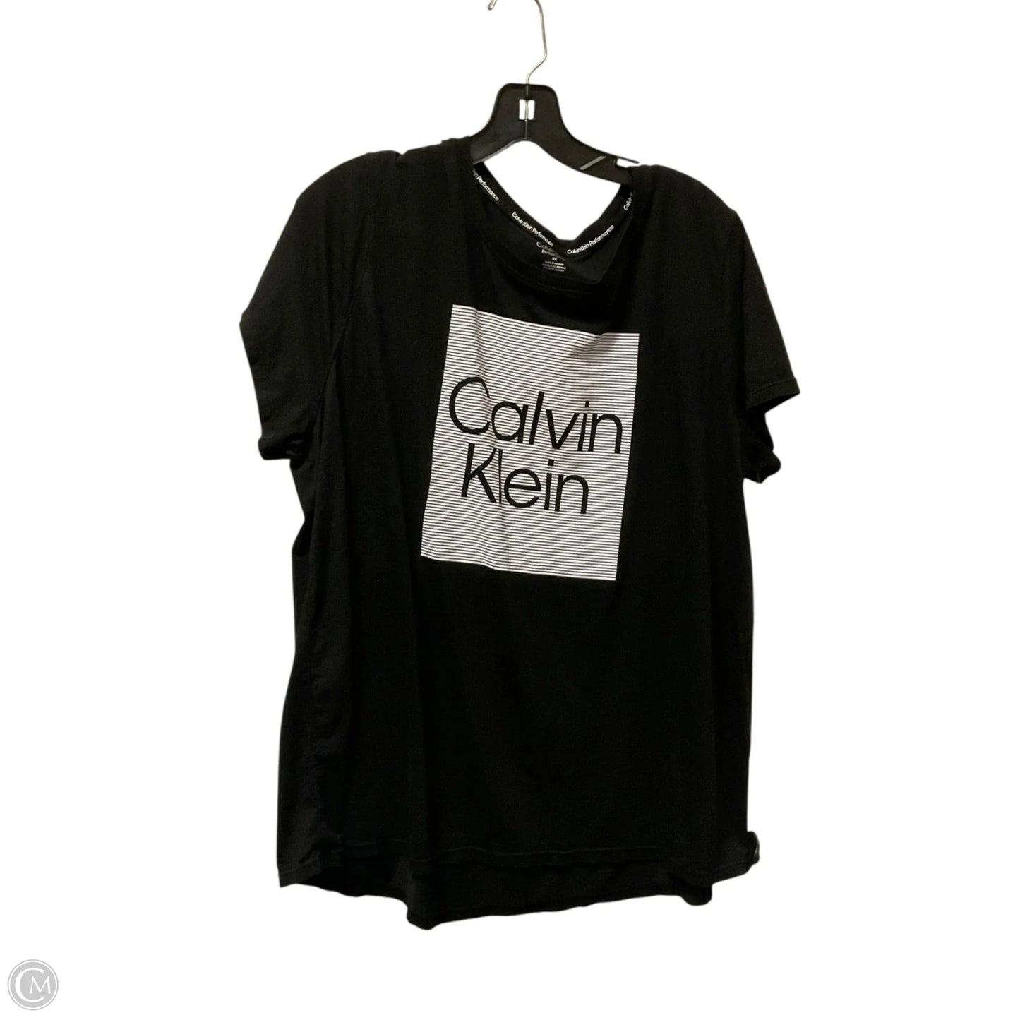 Top Short Sleeve Basic By Calvin Klein In Black, Size: 2x