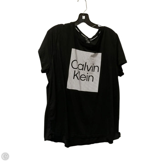 Top Short Sleeve Basic By Calvin Klein In Black, Size: 2x