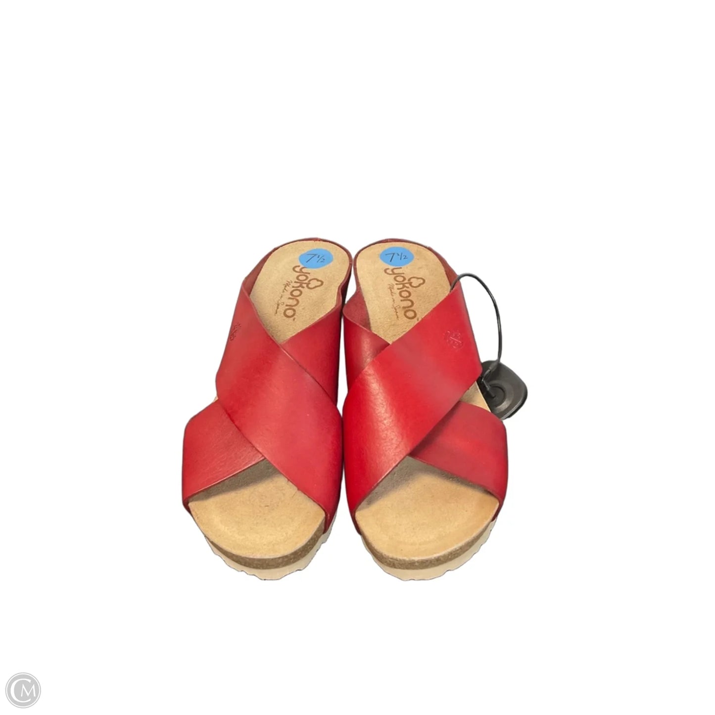 Sandals Heels Wedge By Clothes Mentor In Red, Size: 7.5