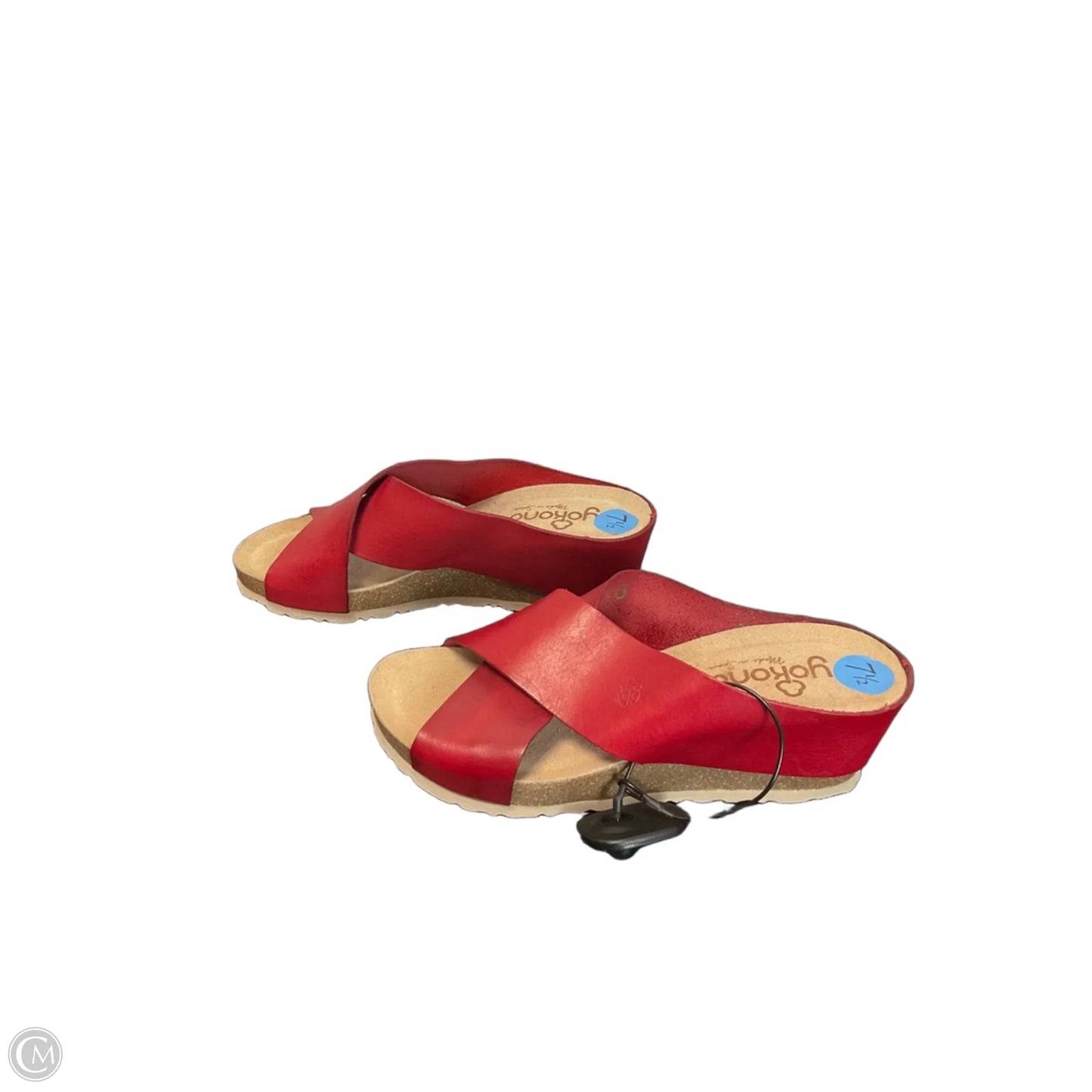 Sandals Heels Wedge By Clothes Mentor In Red, Size: 7.5