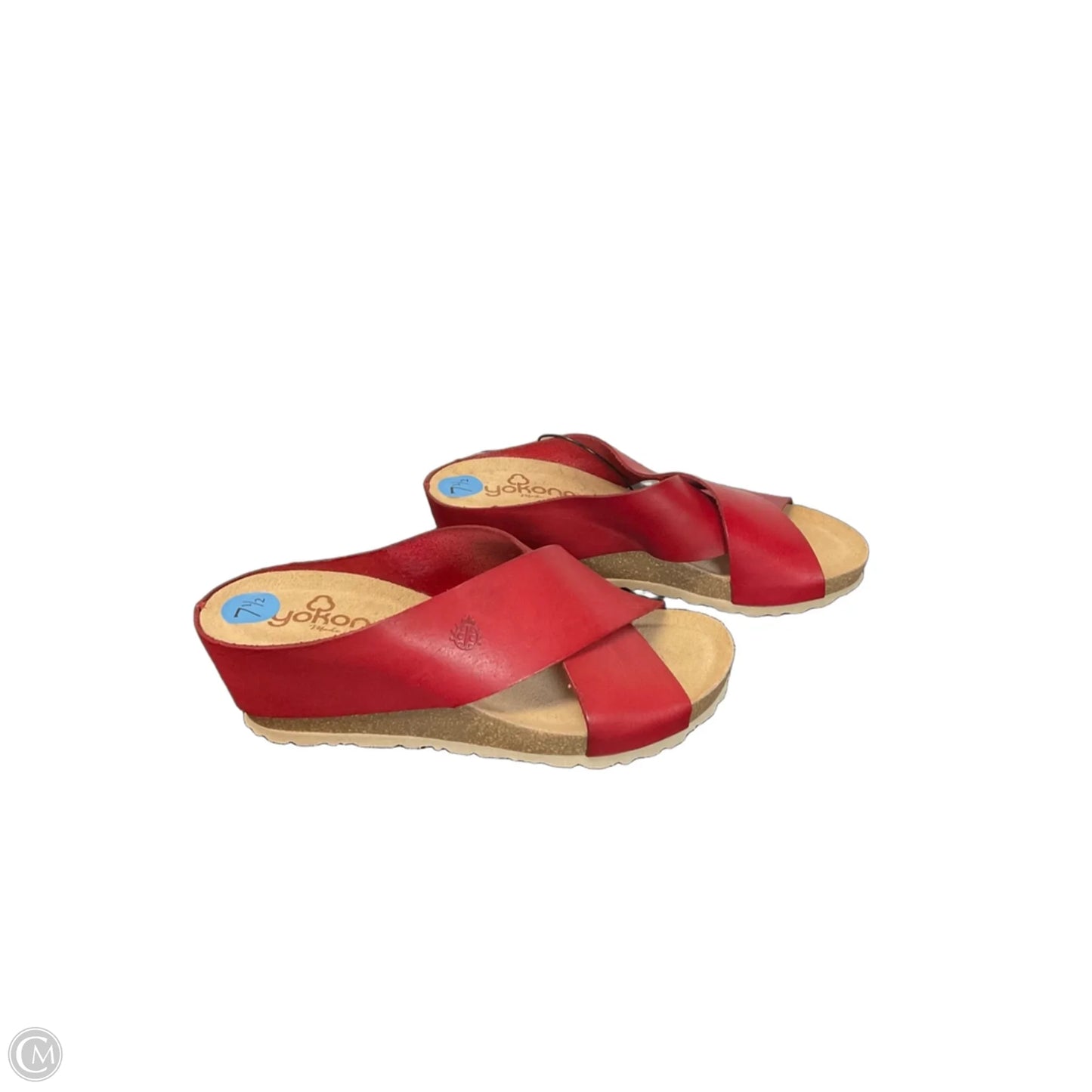 Sandals Heels Wedge By Clothes Mentor In Red, Size: 7.5