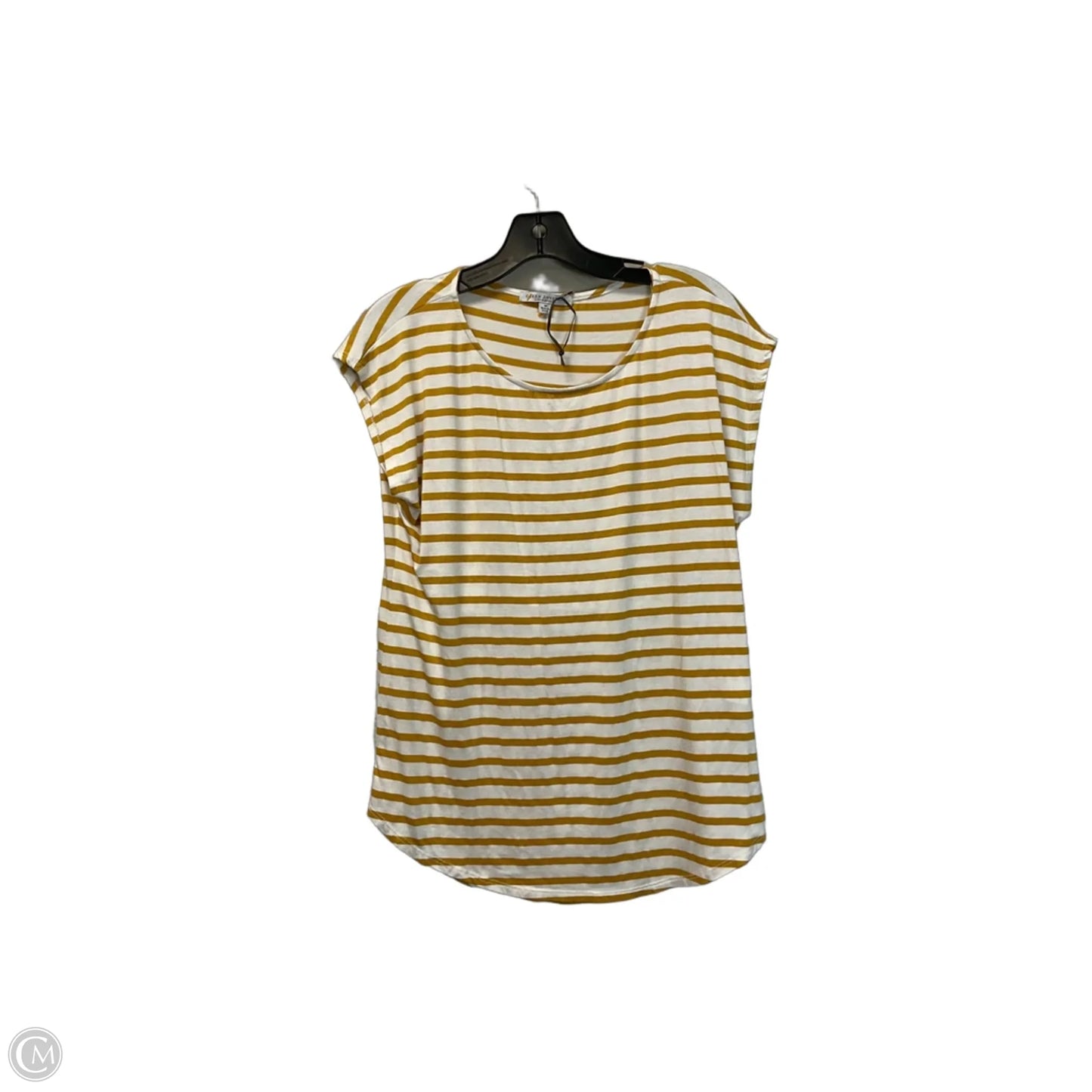 Top Short Sleeve Basic By Green Envelope In Striped Pattern, Size: M