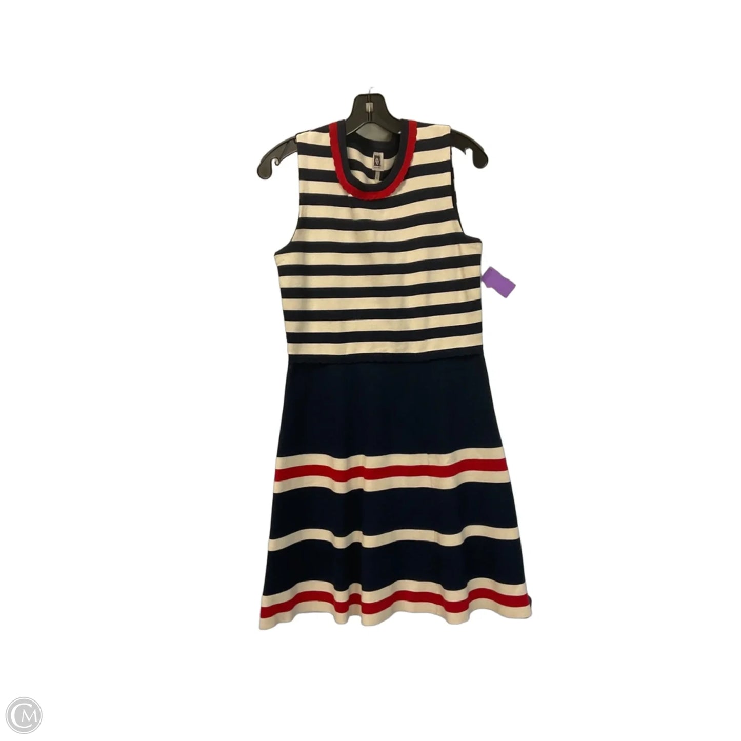 Dress Casual Midi By Anne Klein In Striped Pattern, Size: M