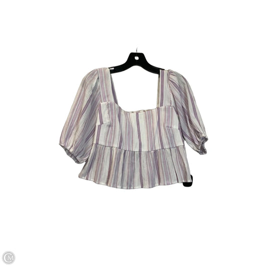 Top Short Sleeve By Lush In Striped Pattern, Size: S