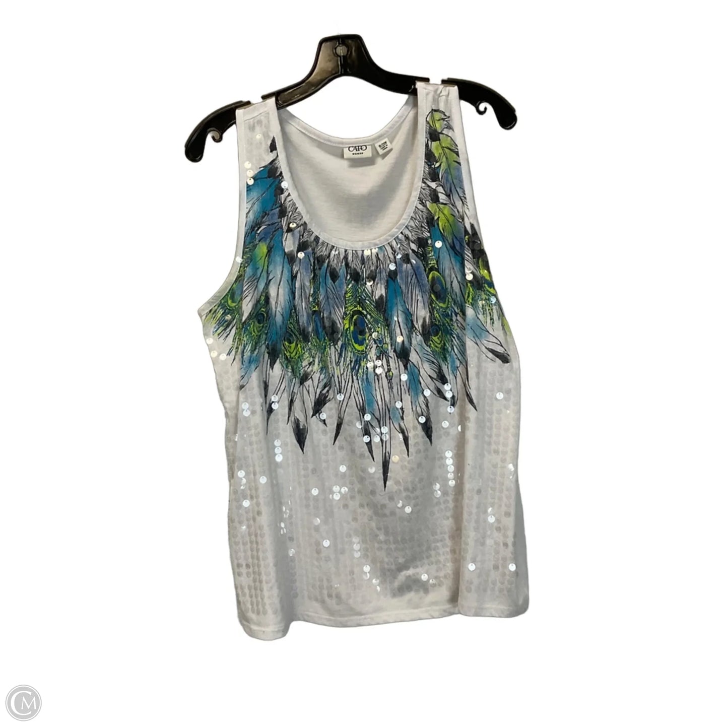 Top Sleeveless By Cato In White, Size: Xxl