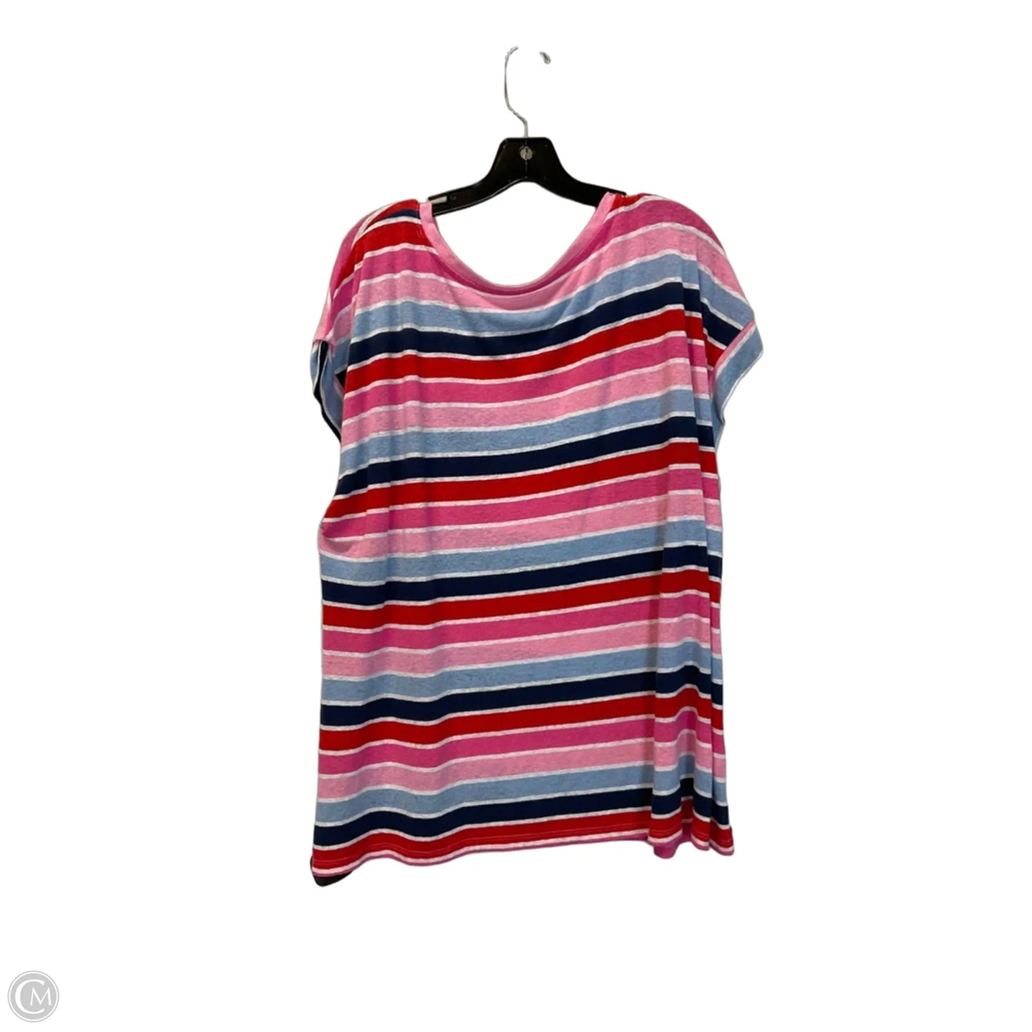 Top Short Sleeve Basic By Talbots In Striped Pattern, Size: 3x