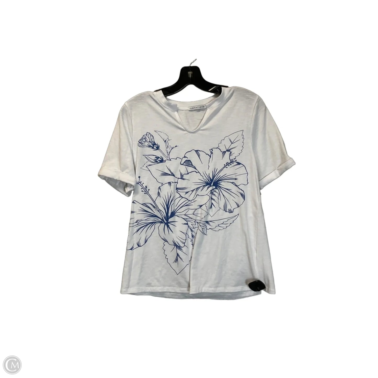 Top Short Sleeve Basic By Notations In White, Size: S