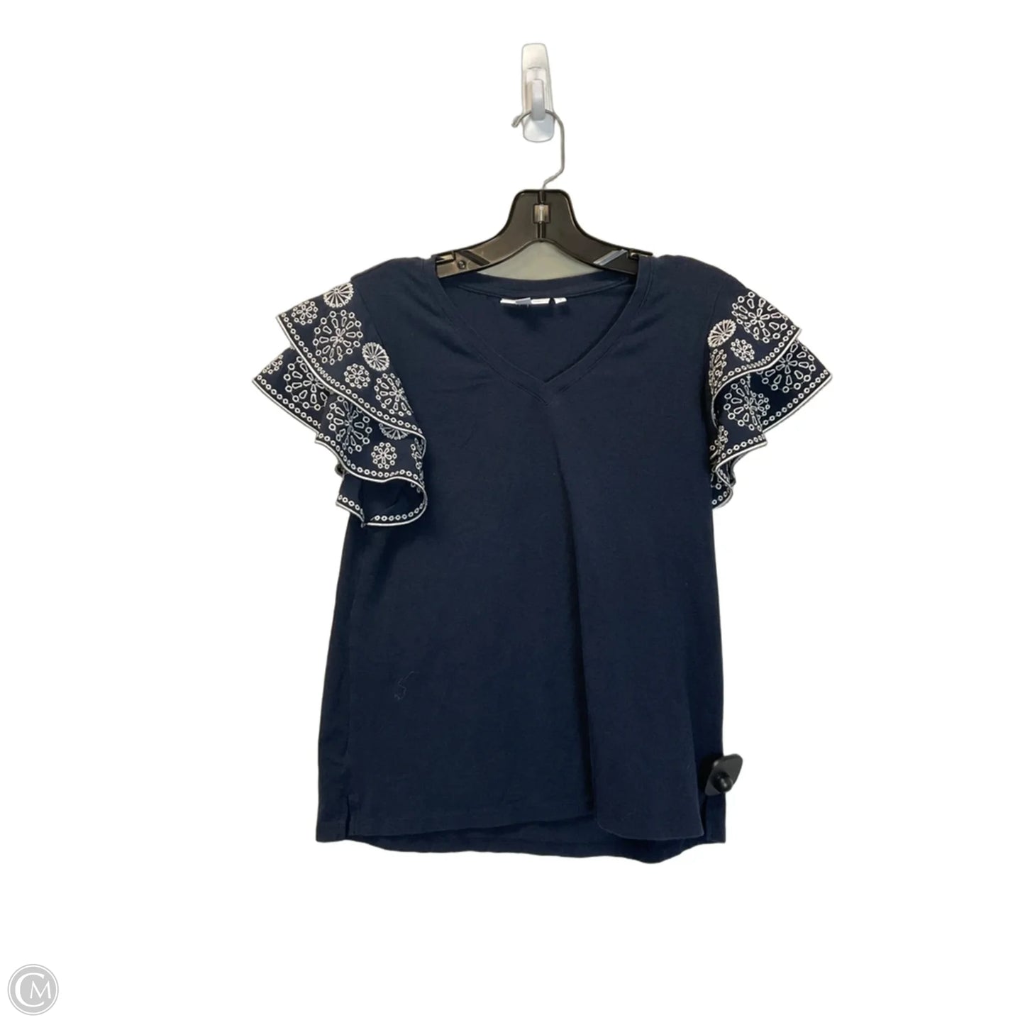 Top Short Sleeve By Chicos In Navy, Size: S