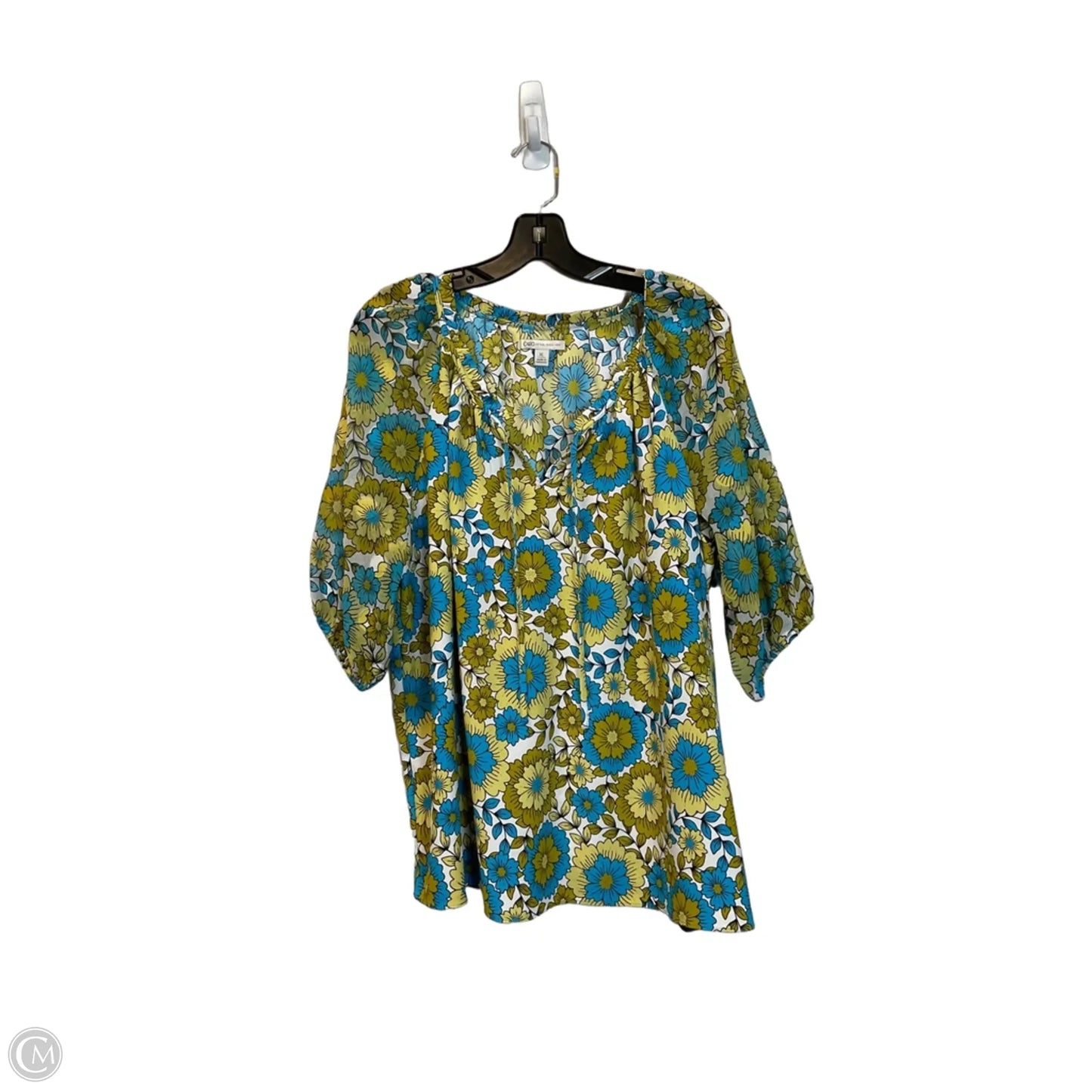 Top Short Sleeve By Cato In Floral Print, Size: Xl