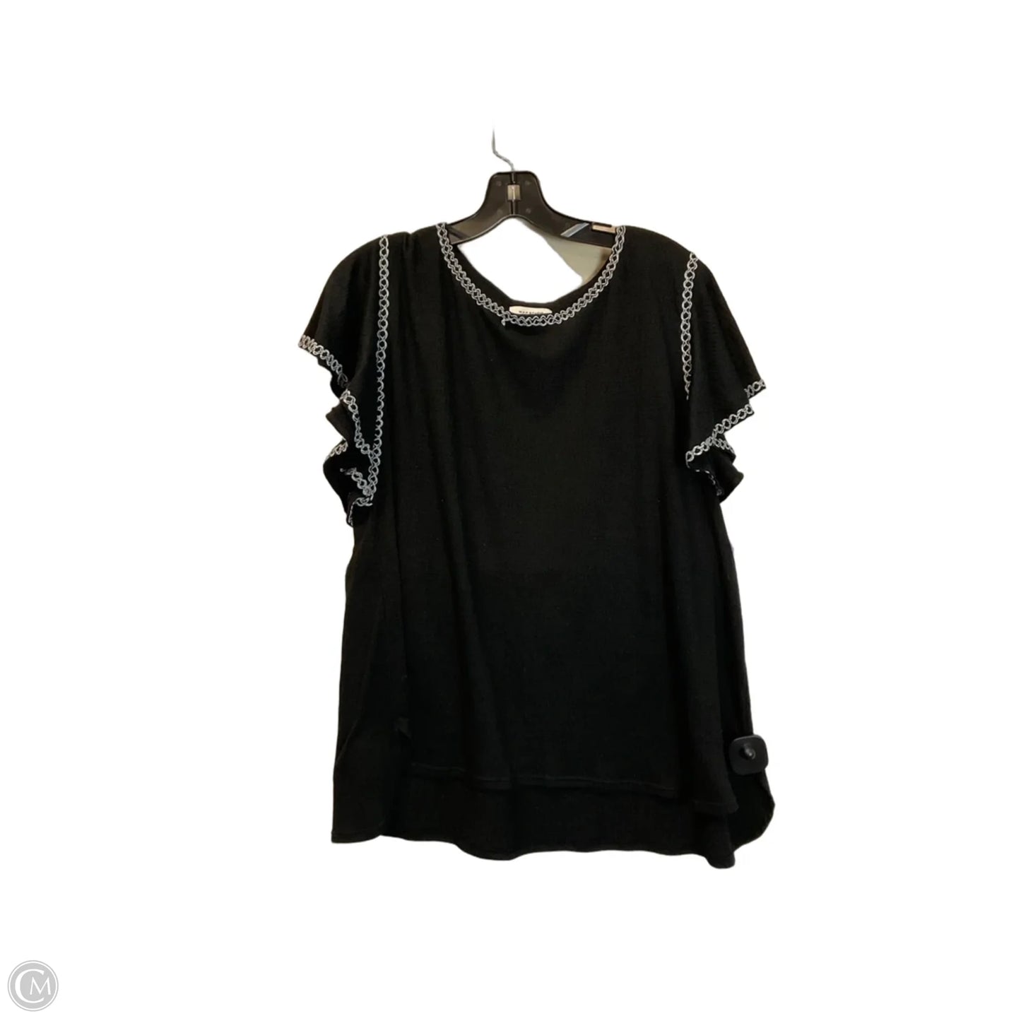 Top Short Sleeve By Max Studio In Black, Size: 1x