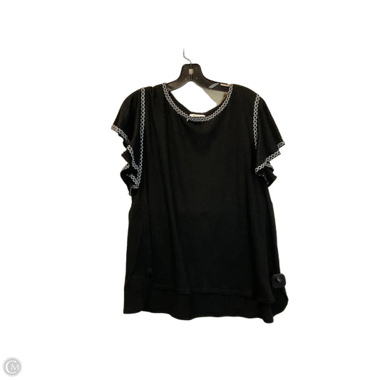 Top Short Sleeve By Max Studio In Black, Size: 1x