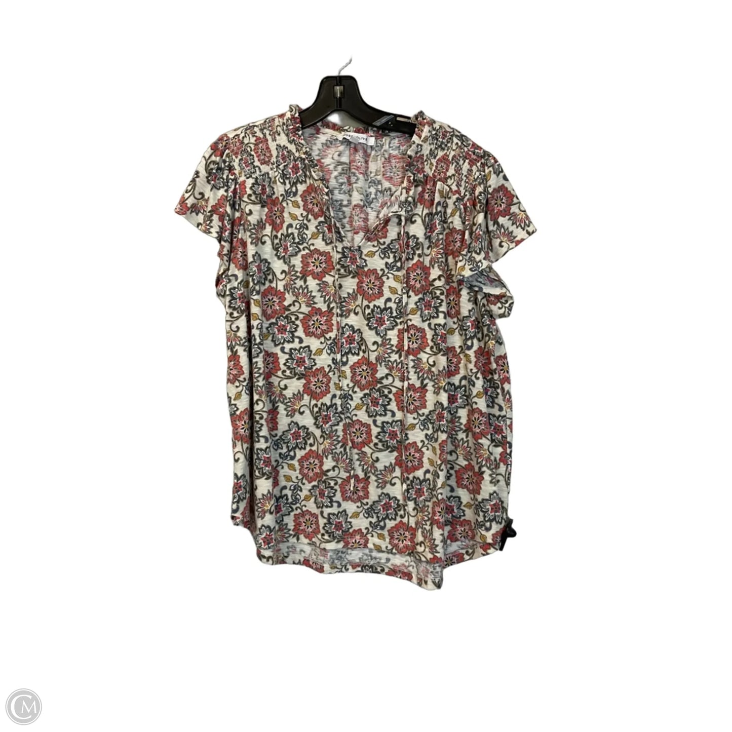 Top Short Sleeve By Rose And Olive In Tan, Size: 1x