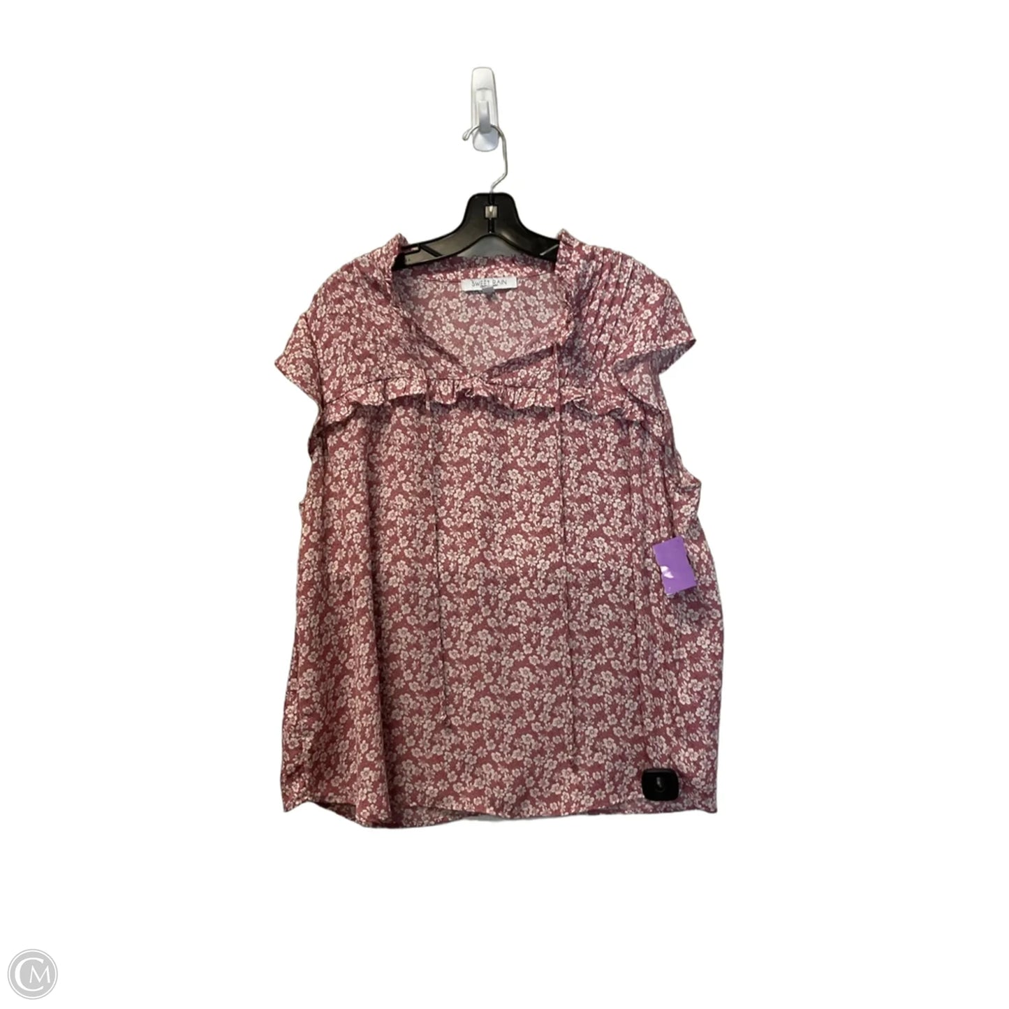 Top Short Sleeve By Sweet Rain In Floral Print, Size: 2x