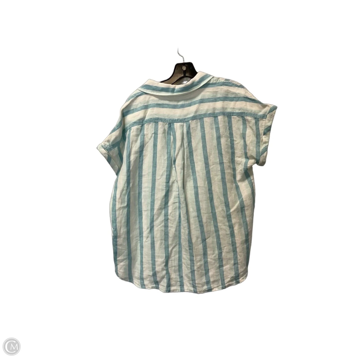 Top Short Sleeve By Faherty In Striped Pattern, Size: M