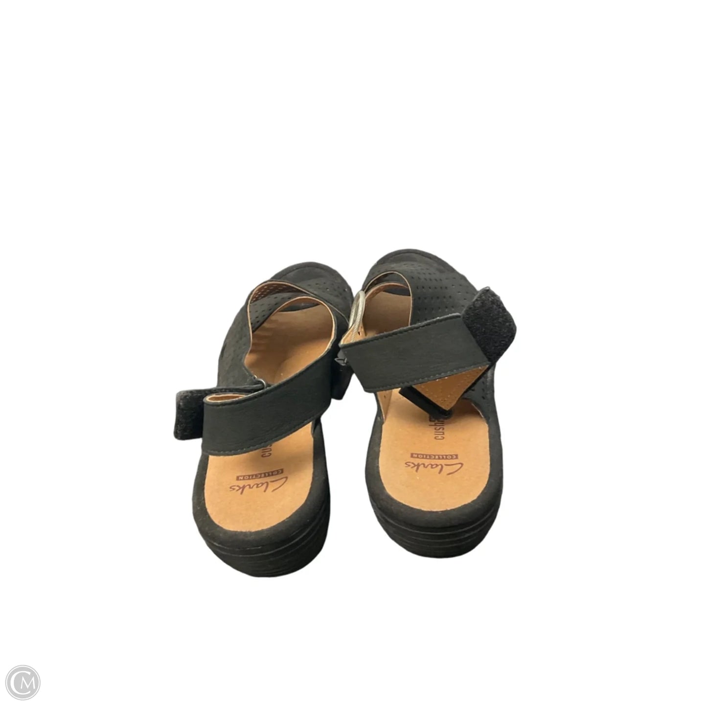 Sandals Heels Wedge By Clarks In Black, Size: 7.5