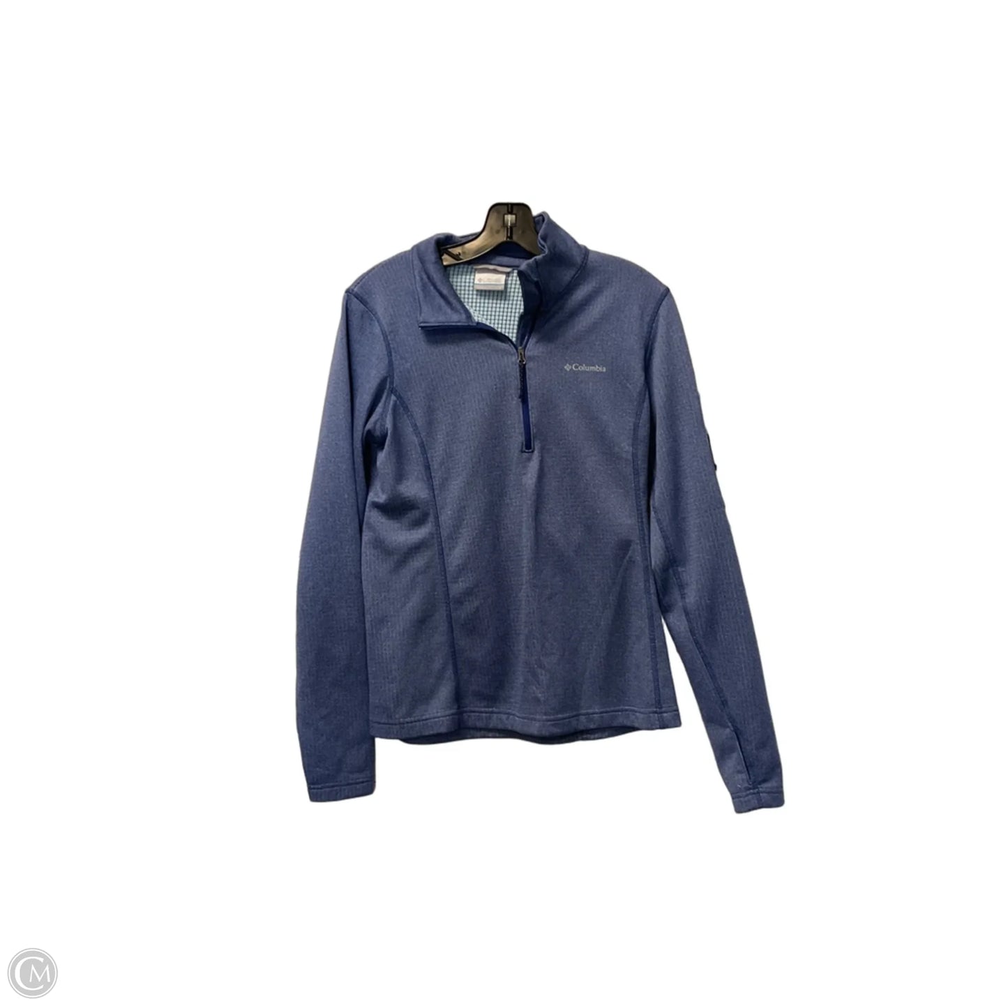 Athletic Top Long Sleeve Collar By Columbia In Blue, Size: S