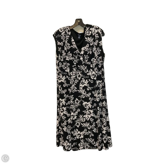 Dress Casual Midi By Chaps In Black, Size: Xl