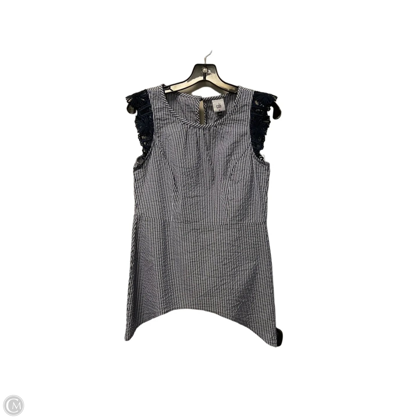Top Sleeveless By Cabi In Striped Pattern, Size: Xs