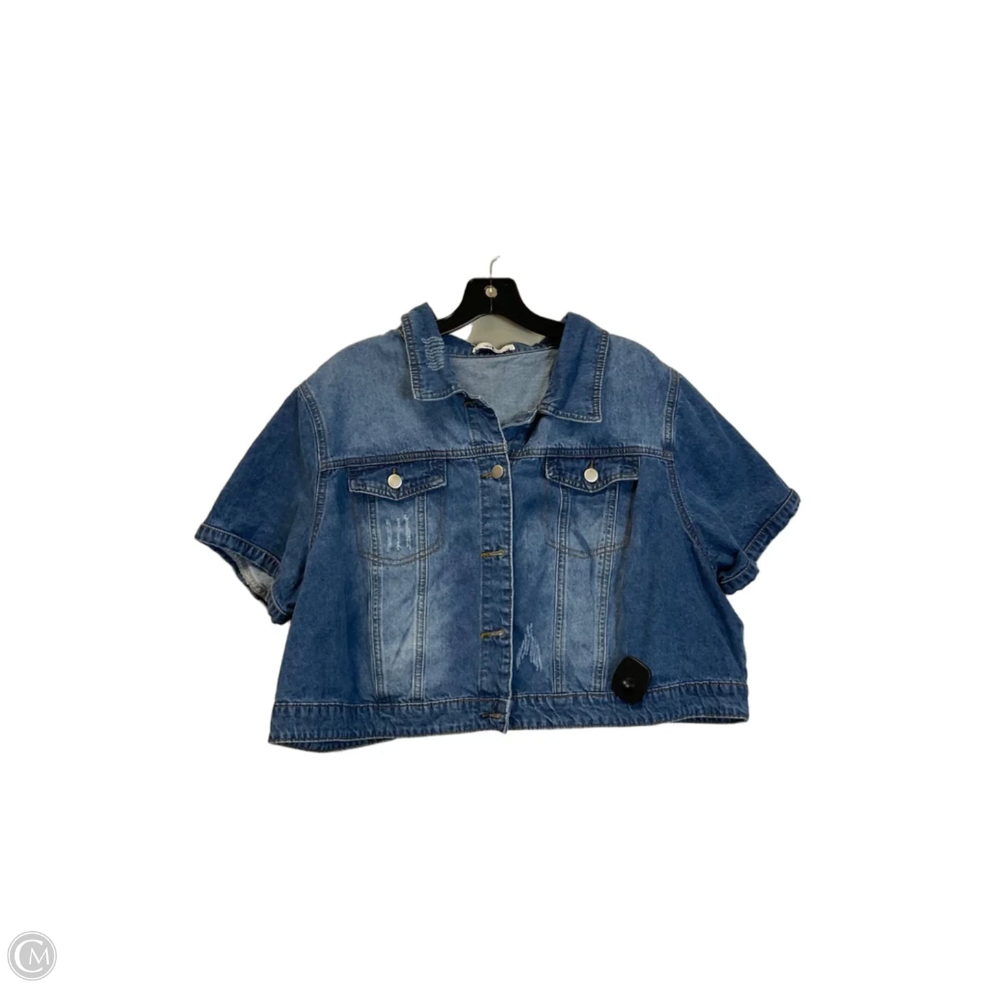 Top Short Sleeve By Clothes Mentor In Blue Denim, Size: 3x