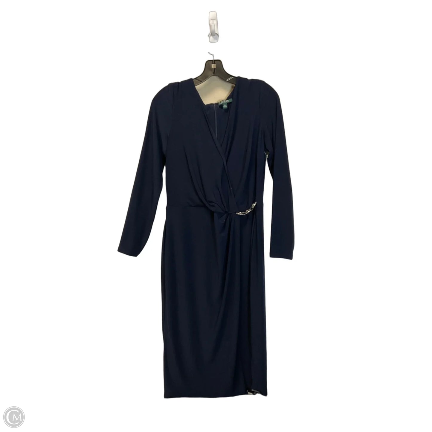 Dress Casual Midi By Lauren By Ralph Lauren In Navy, Size: 8