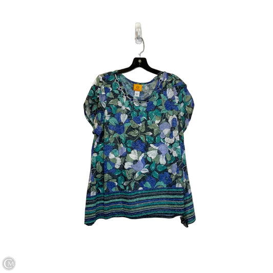 Top Short Sleeve By Ruby Rd In Blue, Size: L