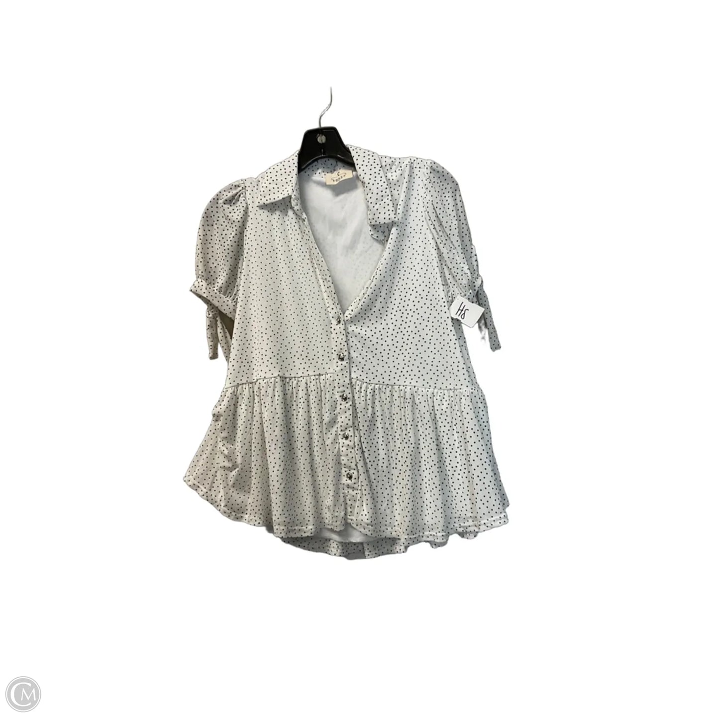 Top Short Sleeve Basic By Ember In Polkadot Pattern, Size: L