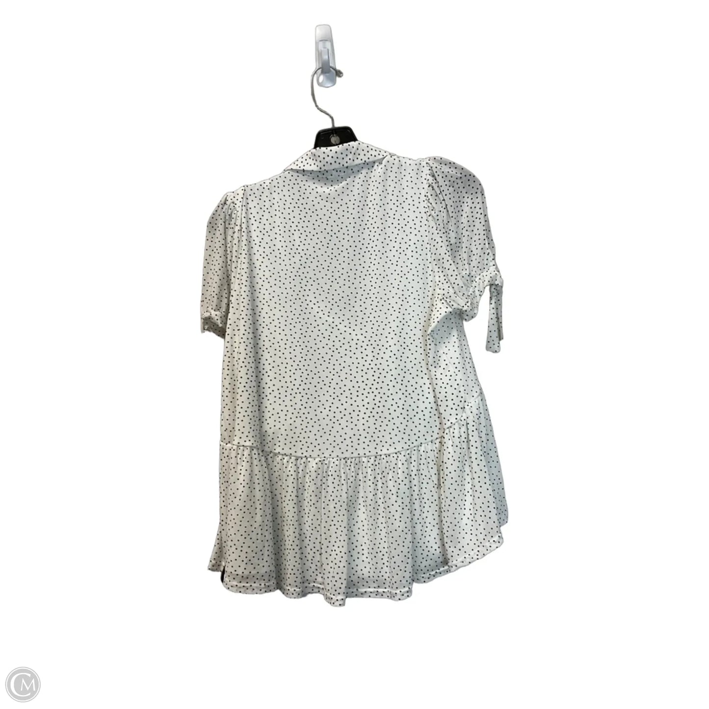 Top Short Sleeve Basic By Ember In Polkadot Pattern, Size: L