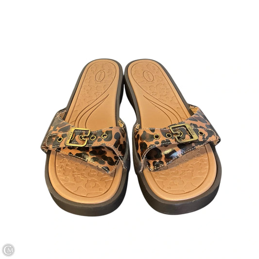Sandals Flats By Dr Scholls In Animal Print, Size: 10