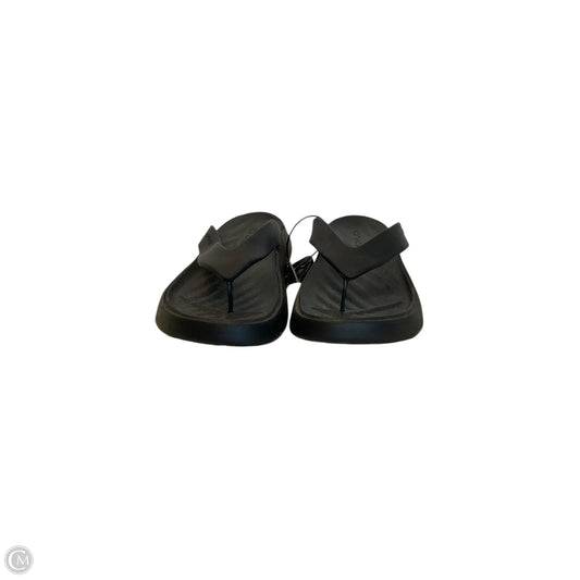 Sandals Flip Flops By Crocs In Black, Size: 8
