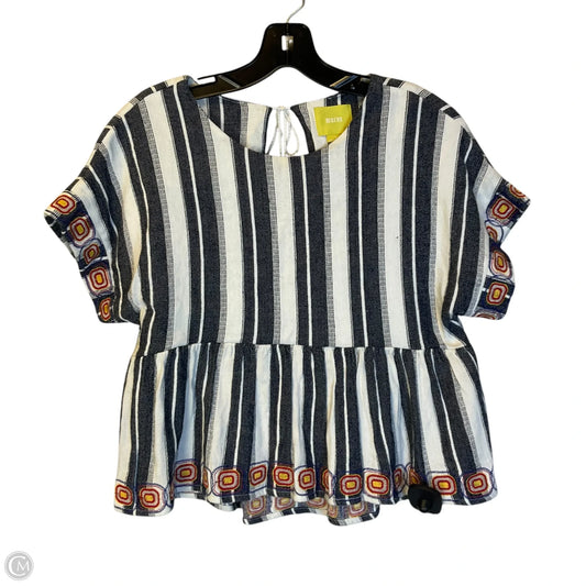 Top Short Sleeve By Maeve In Striped Pattern, Size: M