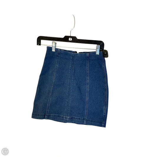 Skirt Mini & Short By Free People In Blue Denim, Size: 2