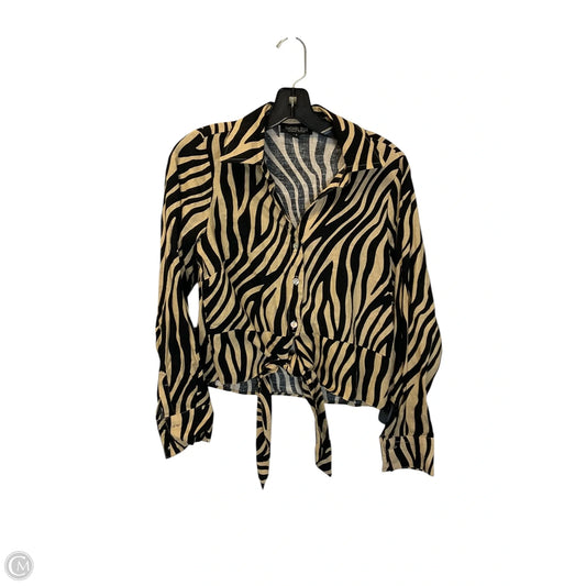 Top Long Sleeve By Rachel Zoe In Black & Tan, Size: S