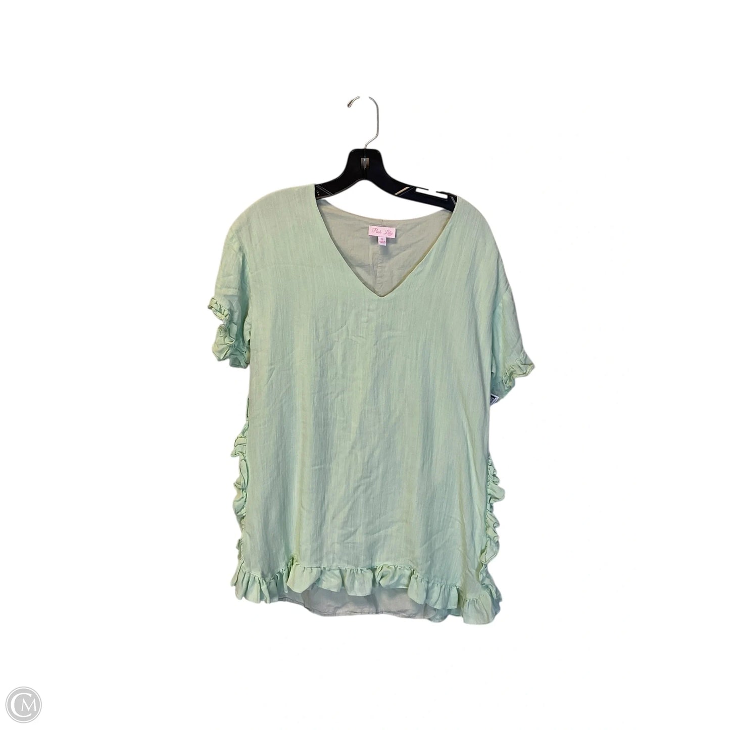 Top Short Sleeve By Pink Lily In Green, Size: S