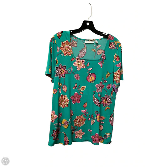 Top Short Sleeve By Susan Graver In Green, Size: S