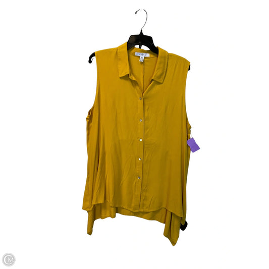 Top Sleeveless By Fever In Yellow, Size: Xl