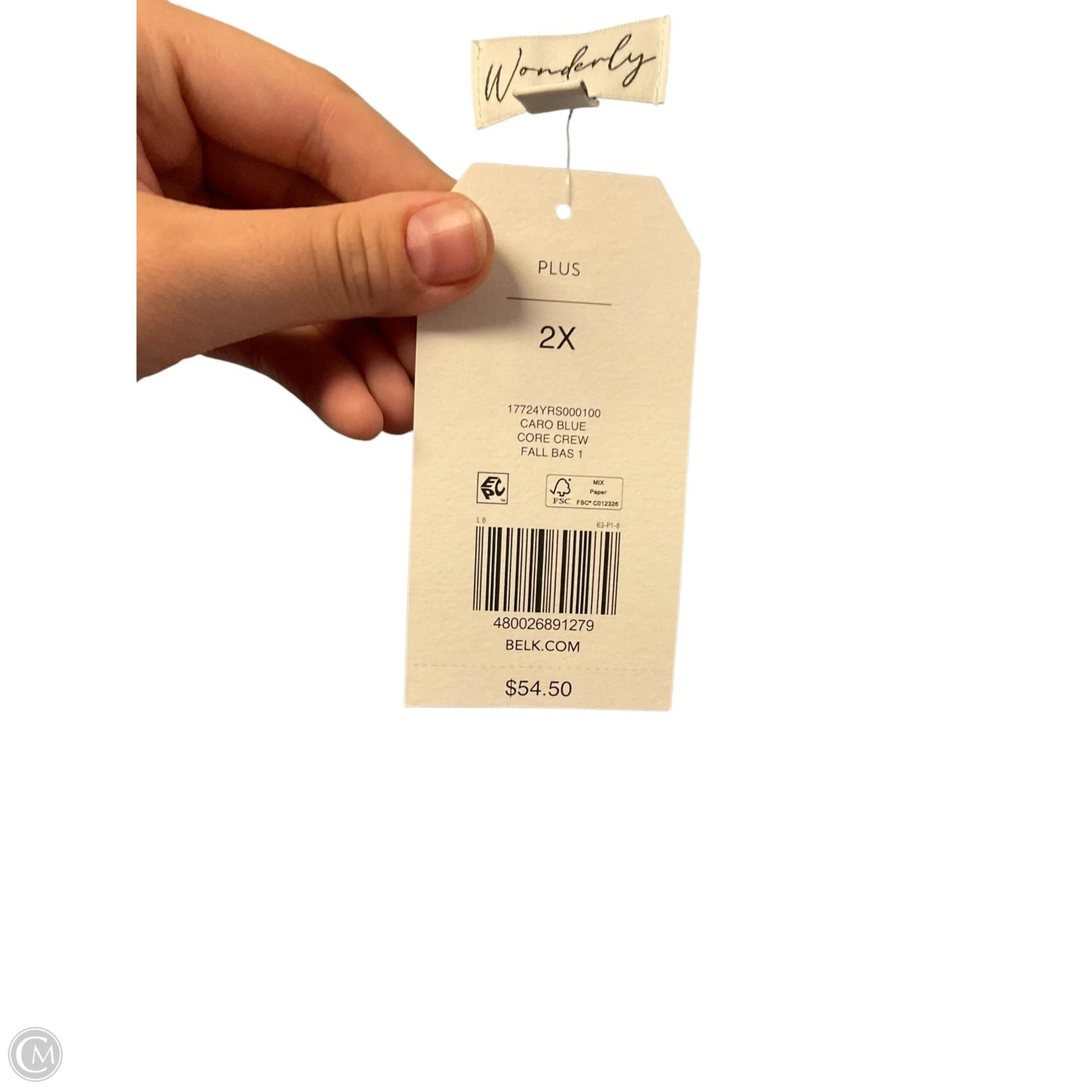 Top Long Sleeve By Wonderly In Blue, Size: 2x