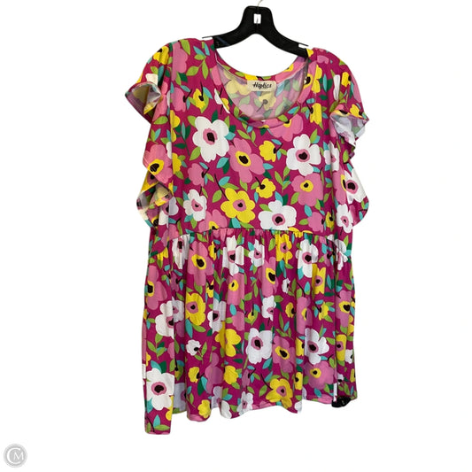 Top Short Sleeve By Haptics In Pink, Size: 1x
