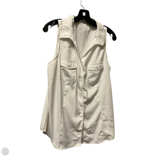 Top Sleeveless By Cato In White, Size: Xxl