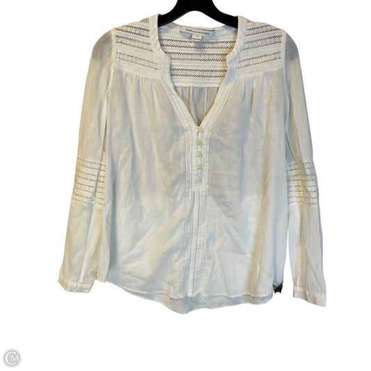 Top Long Sleeve Designer By Diane Von Furstenberg In White, Size: 4