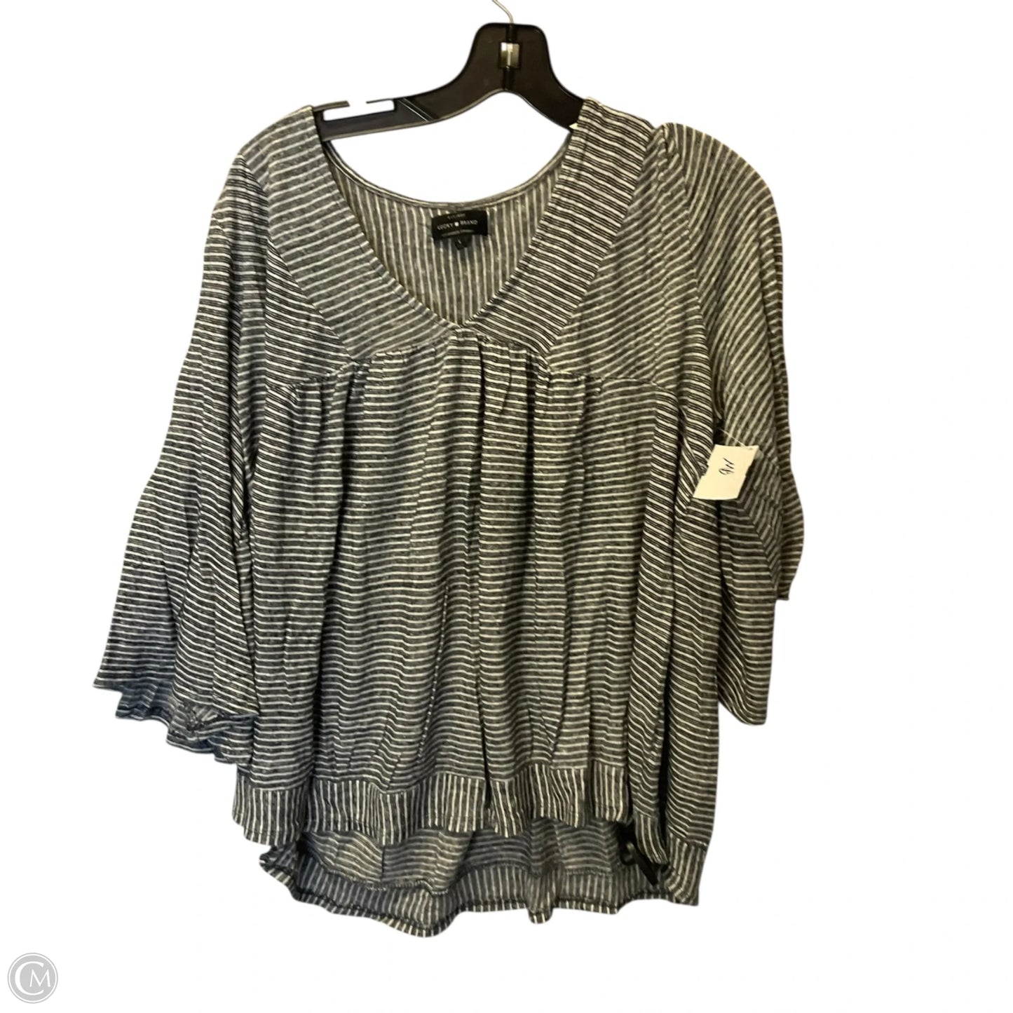 Top 3/4 Sleeve By Lucky Brand In Striped Pattern, Size: L