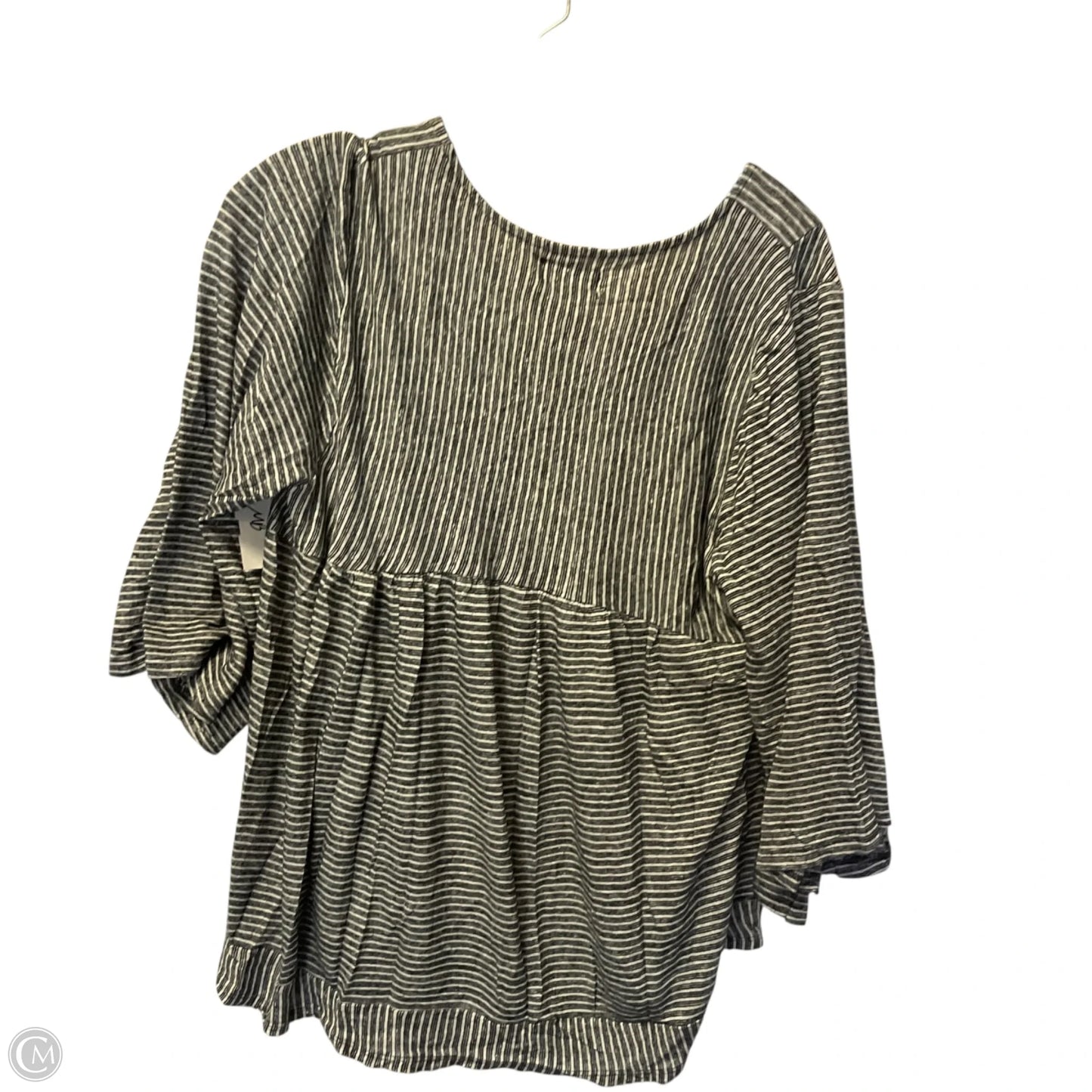Top 3/4 Sleeve By Lucky Brand In Striped Pattern, Size: L