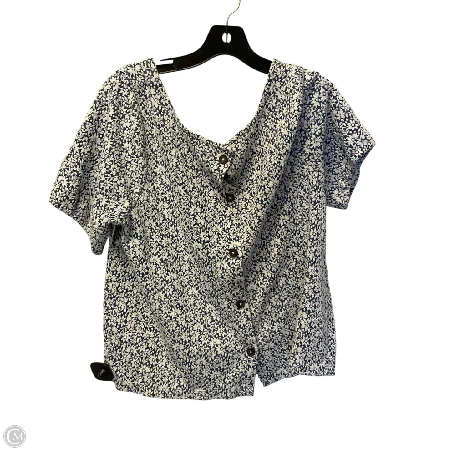 Top Short Sleeve By Madewell In Blue, Size: L