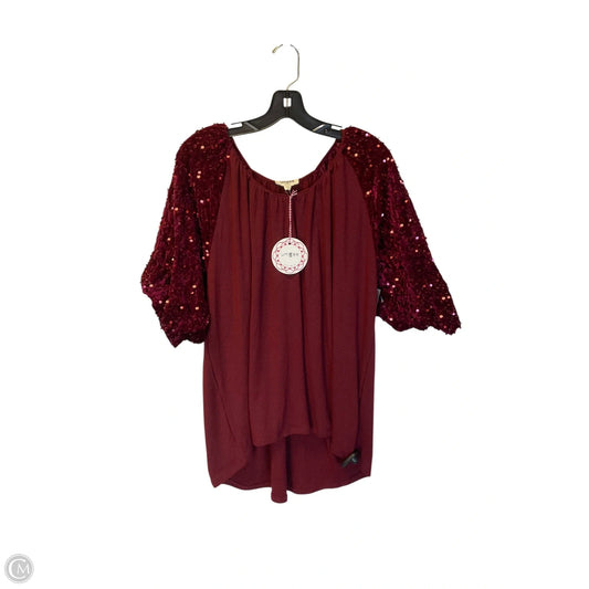 Top Short Sleeve By Umgee In Red, Size: L